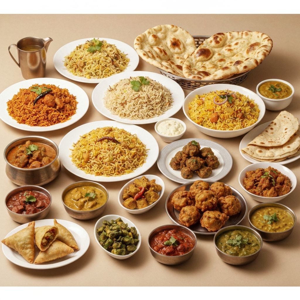 Traditional South Asian dishes